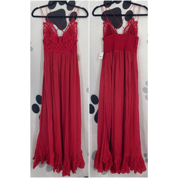 Free People Adella Red Maxi Dress - Picture 3 of 10